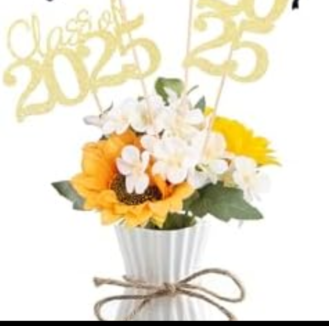 Class of 2025 Graduation Decoration Centerpieces for Tables, 2025 Graduation Table Double-Sided Toppers Party Centerpiece Sticks Party Supplies (16 PCS, Gold & Black)