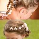 12pcs Small Mini Pearl Claw Clips with Flower Design, Sweet Nonslip Bangs Clips Decorative Hair Accessories for Women Girls