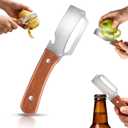 3 x Multifunctional Vegetable Potato Peeler for KitchenWooden-Handled Stainless Steel Sharp Peeler Knife with Built-In Bottle Opener for Veggie, Fruit, Potato, Carrot, Apple Ergo 1PCS