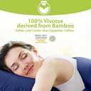 BAMPURE Queen Sheet Set - 100% Pure Viscose derived from Bamboo Sheets Queen Size - Super Soft Queen Cooling for Hot Sleepers - Up to 16’’ Deep Pocket Queen Sheets (Navy)