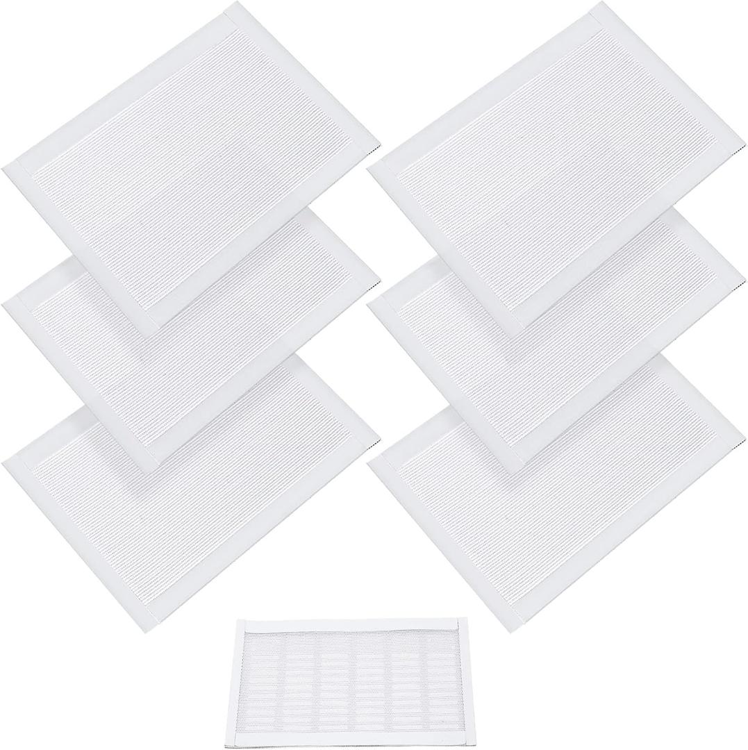 Shappy Magnetic Floor Vent Covers Air Vent Screen Register Trap Magnetic Floor Register Mesh Covers Rectangle PVC Mesh Cover for Wall Ceiling Floors Catch Debris Hair Insect(8 x 12 Inch,White)