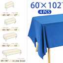 4 Pack Rectangle Tablecloth 60x102 Inch Washable Polyester Table Cover for Wedding Dining Table Buffet Parties Banquet Decoration（Blue）