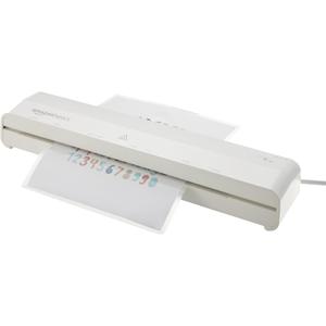 Amazon Basics 12-Inch Thermal Laminator Machine, 1 Min Fast Warm-Up, for Documents Photos, Home/Office/School Use, 20 Pouches Included, White