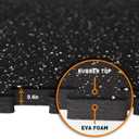 0.46" Thick 48 Sq Ft Rubber Top High Density EVA Foam Exercise Gym Mats 12 Pcs - Interlocking Puzzle Floor Tiles for Home Gym Heavy Workout Equipment Flooring - 24 x 24in Tile, Black & White