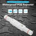 SinLoon IP67 Waterproof PoE Extender 100m/250m Extension 10/100Mbps Outdoor PoE Repeater RJ45 Ethernet Extender for IP Camera Plug and Play (White)