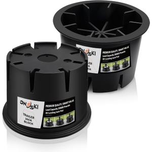 RV Trailer Jack Block 2-Pack Durable Leveling Stabilizer Blocks Supports up to 20000 Pounds with UV-Resistant Recycled Material, Ideal for RVs, Trailers, Campers and Motorhomes with Carry Bag