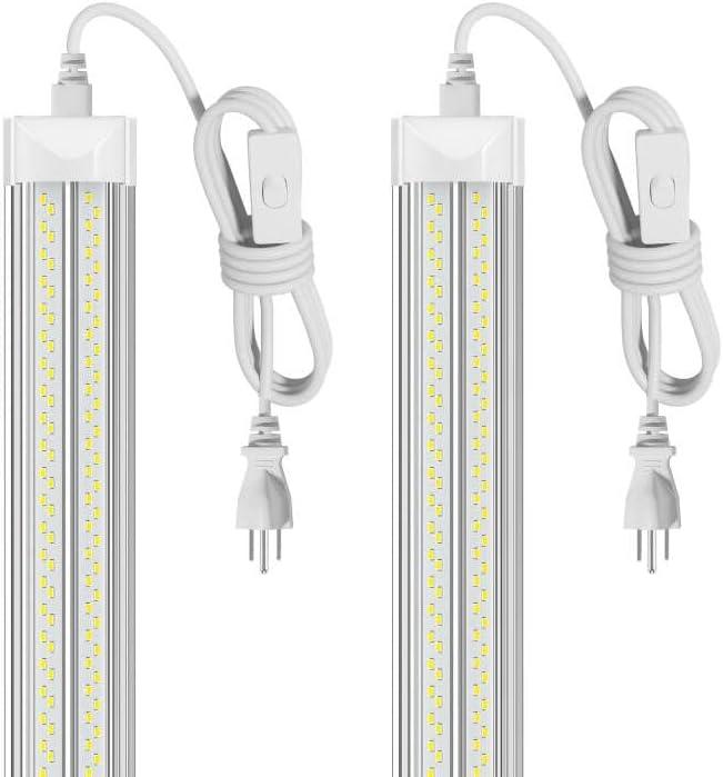 ELEKICO Led Shop Light, Super Bright 40W 5600lm 5000k Shop Light are 5 Times Brighter Than Cabinet Lights, Linkable 2ft Led Lights Fixture for Cabinet Garage Workbench 2-Pack
