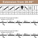 Matte Black Curtain Rods 28 to 86 Inch, Decorative Curtain Rods with Round Finials, Heavy Duty 1-Inch Telescoping Drapery Rods, Splicing Decorative Curtain Rods Matte Black