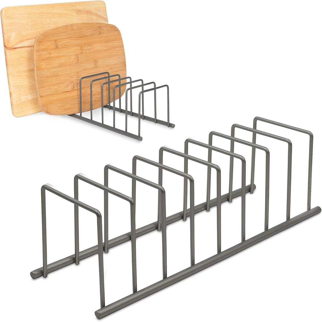Spectrum Dish Drying Rack for Kitchen Counter, Euro Kitchen Organizer (Industrial Gray) - Space-Saving Dish Rack Holder - Dish Drainer for Pots & Pans, Plates, Cutting Boards, Serving Trays & Lids