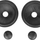 2Pcs Speaker Drum Paper, Paper Speaker Subwoofer Cones 1 Inch Inner Diameter with Rubber Surround for 5 Inch Speakers, Black