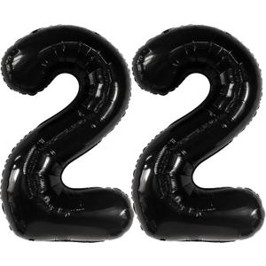 KatchOn, 22 Balloon Number Black - 40 Inch, 22 Number Balloons | Black 22 Balloons for 22 Birthday Decorations for Men | Number 22 Balloons | Number Balloons for Happy Anniversary Decorations