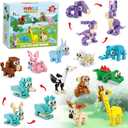 1 in 3 form transformatinon Party Favors Kids Building Blocks Sea Animals 12 Packs Party Favors BuildingSet for Birthday, Goodie Bag Stuffers,Classroom Prizes,Easter for Boys andGirls Ages 6-12