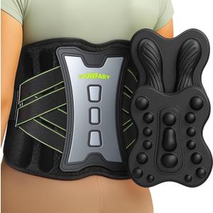 Back Brace for Lower Back Pain Relief with 2 TPE Pads & 8X Powerful Lumbar Support Belt for Men & Women, Adjustable Support Straps for Back Pain, Herniated Disc, Sciatica, Scoliosis Large Waist: 38-45