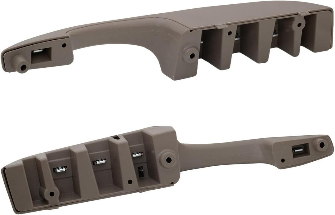 DEAL New Pair Set of 2 Passenger+Driver Side Beige Plastic Interior Inner Door Pull Handle Armrest with Fastener Replacement Kit Compatible with 03+ Express/Savana 1500 2500 3500 4500 Van