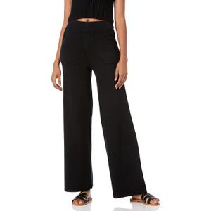 The Drop Women's Cynthia Wide Leg Sweater Pant (Black), S
