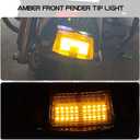 Front Rear Smoked Fender Tip Lights LED Turn Signals Compatible with Harley FLHTPI FLHP Touring Road King FLHR Electra Glide Ultra Classic Heritage Softail FLST FLSTC FLHTC FLHTCU  Amber+Red