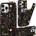 Petitian for iPhone 16 Pro Max Case Wallet - Women Girls Cute Girly Aesthetic Unique Design Leather Credit Card Holder Cardholder Stand Wristband for iPhone 16 Pro Max, Grow Flower
