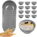 HEYCOME  7Pcs Unbreakable Cereal Bowls Set, 26 Oz Wheat Straw Bowls Set, Microwave & Dishwasher Safe Bowls for Kitchen, Reusable Plastic Bowls for Soup, Salad and Snack, BPA Free, Light Gray