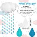 14 Pcs Artificial Cloud Props Cloud Ceiling Decor Clouds for Decoration with Paper Raindrop Decorations for DIY Decorative Hanging Ornament Home Wall Stage Wedding Party Show Decor