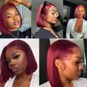 Color 99J Human Hair Bundles Burgundy Straight Single Bundle Human Hair 20 Inch Double Weft Grade 12A Unprocessed Virgin Remy Hair Extension