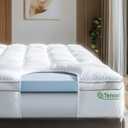 ViscoSoft 4 Inch Pillow Top Memory Foam Mattress Topper Full XL - Cooling Hybrid Lux Dual Layer Bed Mattress Pad - CertiPur-US Certified