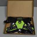 PHOEPET Reflective Dog Harness Large Breed Adjustable No Pull Vest with Handle 2 Metal Rings 3 Buckles [Easy to Put on & Take Off](L, Green)