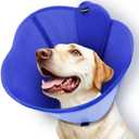 Vithael Upgraded Dog Cone Collar for Dogs After Surgery, Soft Breathable Pet Recovery Collar with Double-Layer Design, Adjustable Dog Cone Collar (L, Blue)