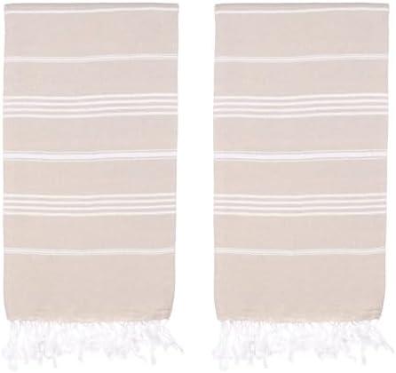 PADISHAHHOME Turkish Beach Towels, Pack of 1| Oversized, Quick Dry, Sand Free | 100% Cotton, Large 38x71 Towels for Beach, Pool, Travel | Ultra-Soft, Compact, and Absorbent | Beige