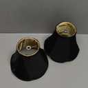 GOSO Small Black Lamp Shades, 486.4 IN Spider, Set of 2 MIni Scalloped Lampshades for Table Lamps & Wall Lampshade Replacement,Natural Faux Silk Boho Lamp Shade for Bedroom/Dining Room