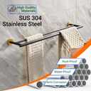 Miyili 30-Inch Bathroom Double Towel Bar SUS 304 Stainless Steel Bath Towel Rack Holder Wall Mount Black & Gold, A01BG75B