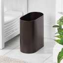 mDesign Slim Pill-Shaped Metal 1.98 Gallon/7 Liter Recycle Trash Can Wastebasket, Garbage Container Bin - Bathroom, Kitchen, Bedroom, Office - Durable Stainless Steel, Mirri Collection, Bronze