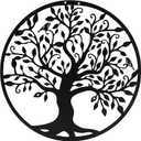 SOBEIT 20inch Tree of Life Metal Wall Art,Bird Tree Metal Wall Decor, Round Family Tree Wall Art for Wall Hanging, Garden, Home Decor, Living Room,Bedroom, Indoor, Outdoor(Black)