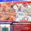 [Timer] 2 Pack 4th of July Decorations 250th Anniversary Red White and Blue Lights, Fourth of July Garland Total 13Ft 40LED Beads Stars Patriotic Lights Battery Operated for Home Bedroom Decor