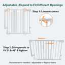 Cumbor Expandable 31.6-48" Baby Gate for Stairs, Wall-Mounted, 2-in-1 No Bottom Bar Dog Gate Indoor, Auto Close Pet Gate for Doorways with Large Walk Thru Door, Child-Proof Gate for Kids (White)
