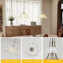  1 Piece Brushed Nickel Chandelier Light Fixtures with Crystal Glass Shade,Brushed Nickel Finish Pendant Light,Hanging Light for Dining Room,Hallway,Living Room,Bedroom