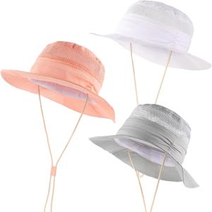 3 Pack Baby Sun Hats, UPF 50+ Summer Beach Protection Hats Wide Brim Sun Cap for Toddler Baby Boys Girls(6-24months) (S)