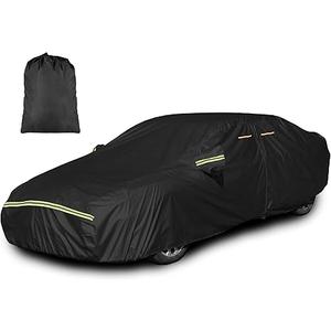 INSAUTO Heavy Duty Waterproof All-Weather Car Cover for Sedans (194–202 Inches), Outdoor Full Car Cover with Door Zipper, Protects from Sun, Rain, Snow, Dust & UV (Black)