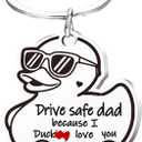 Valentines Keychain for Dad Mom - Drive Safe I Love You, Keyring Key Chain Birthday Valentines Day Funny Gifts