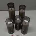 Kakoya Flameless LED Candles with Timer 5 Pc Flickering Flameless Candles for Romantic Ambiance and Home Decoration Stable Acrylic Shell,with Embedded Star StringBattery Operated CandlesGrey