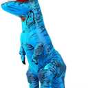 8 Colour Halloween Inflatable Dinosaur Costume Adult Fancy Dinosaur Suit Blow up Trex Costume (Blue, L)