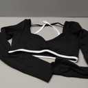 Women's Workout Crop Tops Halter Long Sleeve Backless Padded Sports Bra Gym Yoga Top T Shirts (Black, Small)