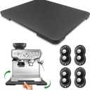 Appliance Slider 360 Rolling Tray for Coffee Maker Bamboo Coffee Pot Slider Tray for Countertop Rotation Sliding Tray with Wheels, Appliances Mat Easily from Under The Cabinet Black(Large 15.7"13")