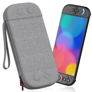 STARTRC GAMES Slim Carrying Case for Nintendo Switch 2 2025, Hard Shell Travel Case with 12 Game Card Slots, Portable Carry Bag for Switch 2 Console Gray