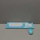RECCAZR Wireless Keyboard and Mouse Combo, Full-Sized Wireless Keyboard and Adjustable DPI Mouse, Wireless Keyboard and Mouse (Tiffany Blue)