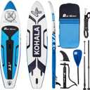 Inflatable Stand Up Paddle Board 11'33''6''(6'' Thick) Non-Slip Deck with Premium SUP Accessories | Wide Stance, Bottom Fins for Surfing Control | Youth Adults Beginner (Kohala Blue)
