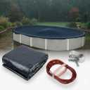 Premium Winter Pool Cover for Above Ground Oval Pool, 15' x 21' Ft., Aboveground Pools Winter Cover, Includes Winch and Cable, Strength & Durability, UV Protection