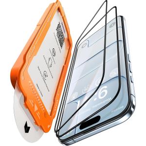 NeverBreak 9H+ Hardness for iPhone Air Screen Protector 12FT Military Grade Protection (Scratch, Shatter, Drop Resistance) Tempered Glass Full Edge Coverage 6.5", 2025, 2 Pack with De-Bubble Card (Clear)