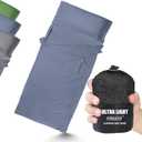Frelaxy Ultralight Sleeping Bag Liner - Lighter & Compact, 3 Sizes Travel Sheets & Adult Sleep Sack, Comfy Breathable & Cooling & Silky Soft, Quick-Drying, for Backpacking, Hotel, Camping, Hostels (37.4in x 84.6", Navy - No Zipper)