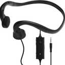 Wired Bone Conduction Earphones with Mic, Hands Free, All-Day Comfort, Open-Ear Design, Up to 6 Hours Talk time (Need Charge), 4 Pole  3.5mm 2.1m (6.9 ft) Length, Extension Cable (Black)