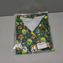 St. Patrick's Day Scrub Tops for Women Stretch Vneck Shamrock Clover Printed Nurse 2 Pockets Holiday Working Uniforms (XL)